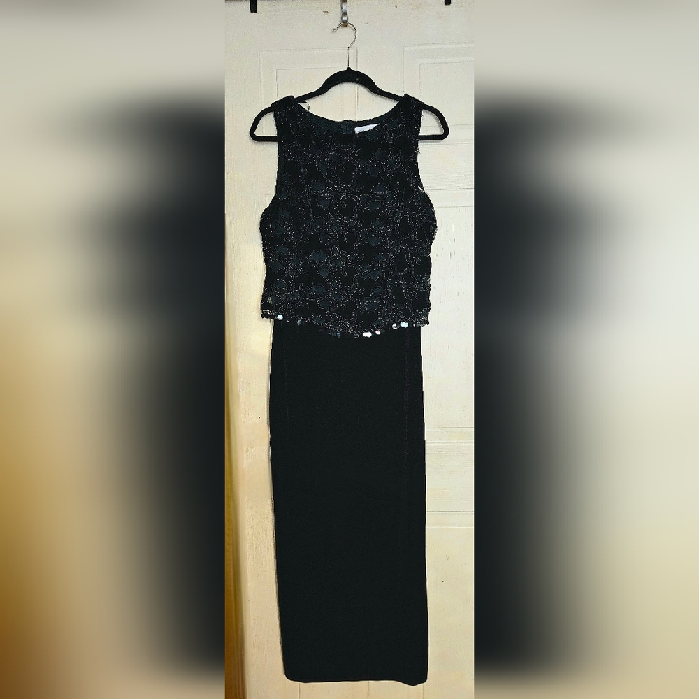 Black Velvet, Beaded Sleeveless Dress